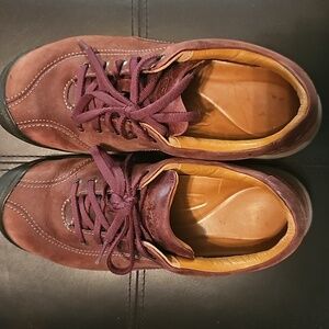 KEEN Womens Nubuck Leather Presidio II Hiking Sneakers (Wine/Burgundy)